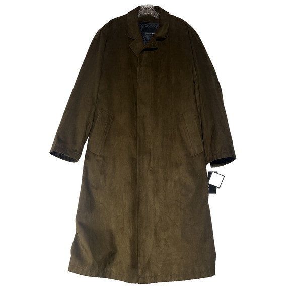 Bill Blass Lined Trench Coat Overcoat Size 42R Brown Button Front Zip Out Lining - Picture 1 of 16